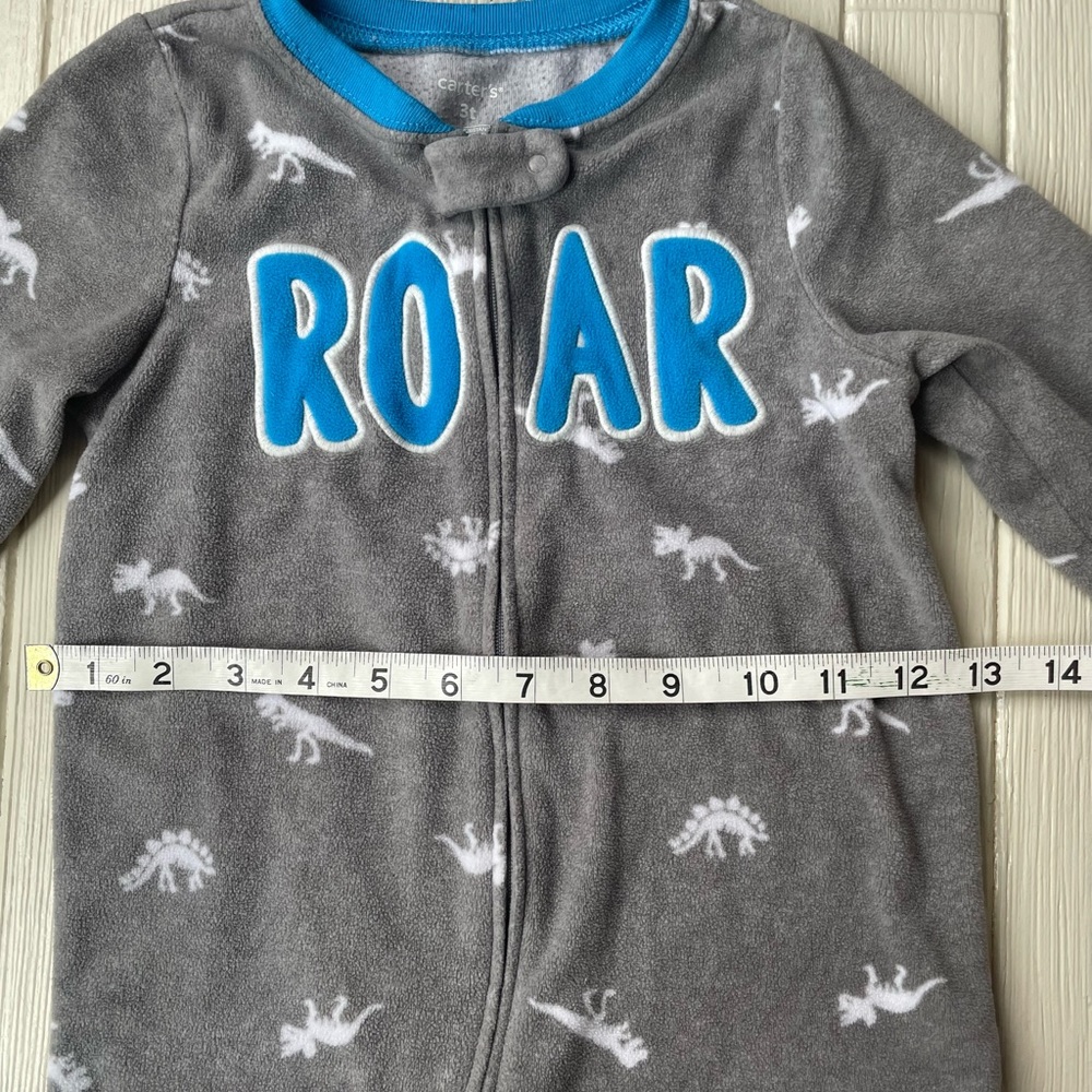 Baby Boys Dino Roar Fleece Footed Pajamas Size 3T - Picture 8 of 8